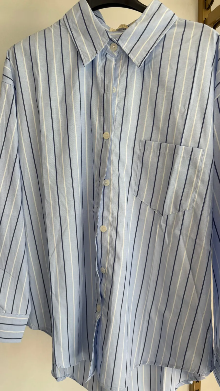 Camicia rigata in cotone