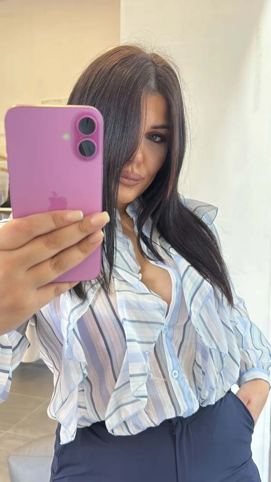 Camicia a fantasia bicolore