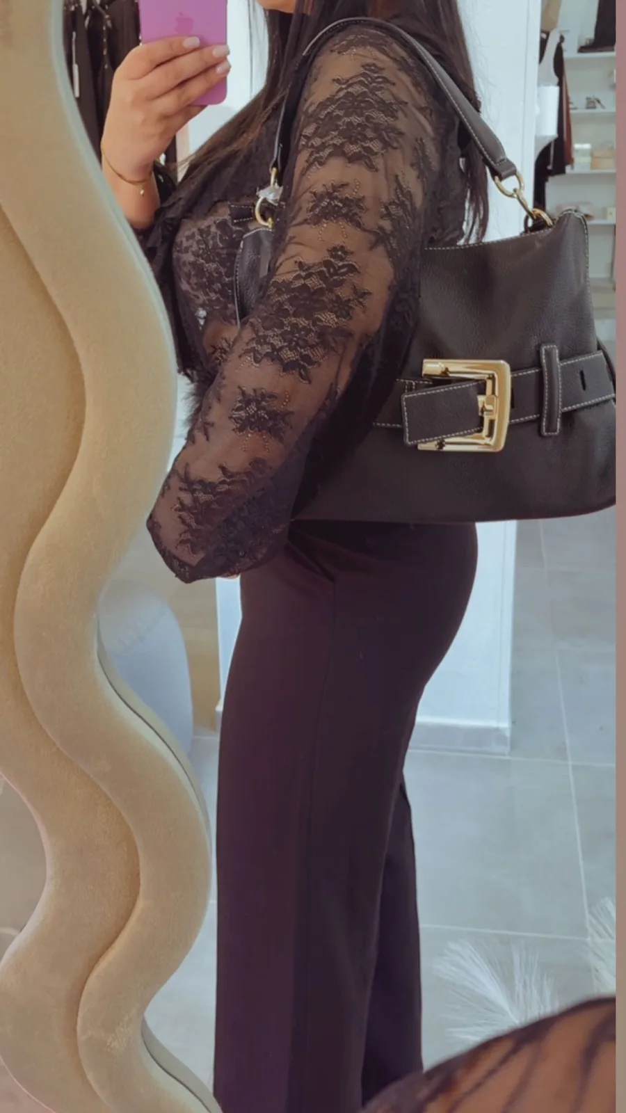 Borsa in ecopelle con cintura