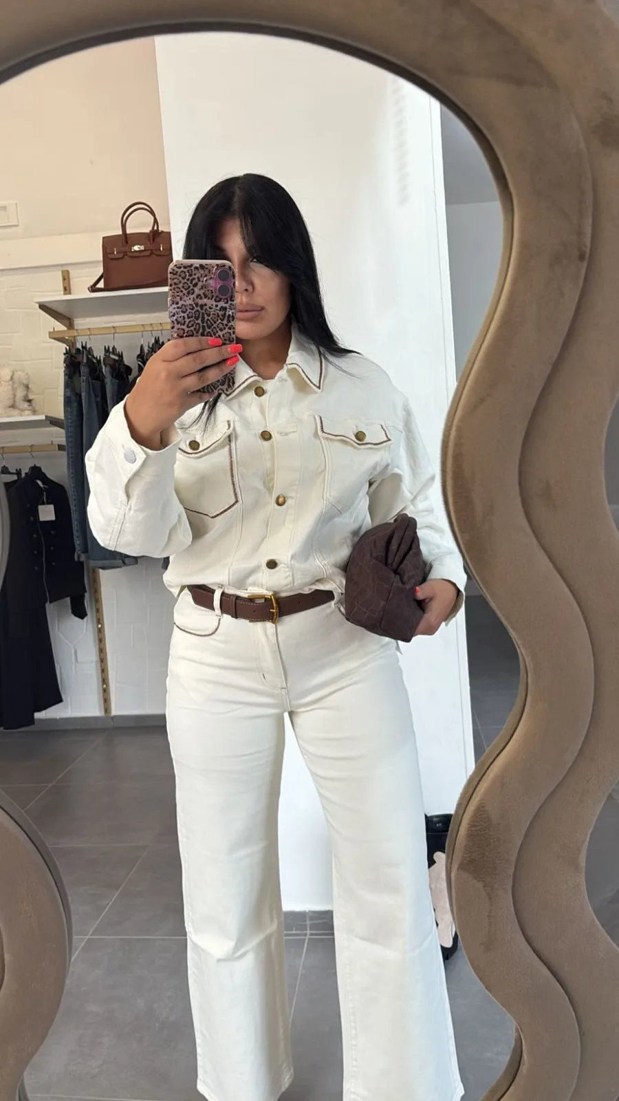 Completo in jeans bianco